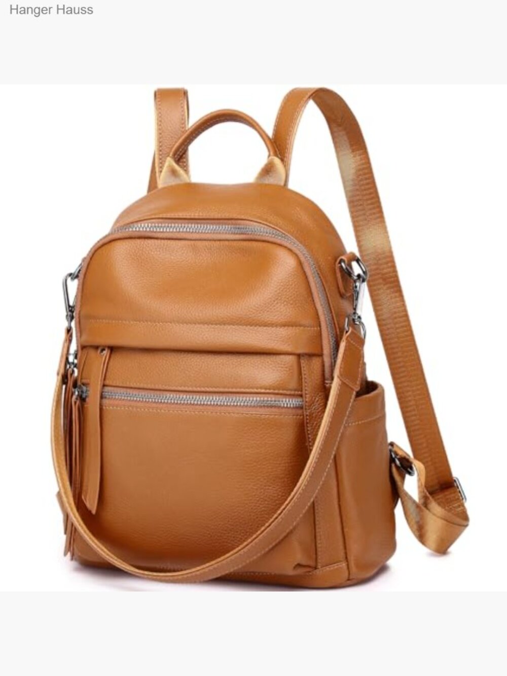 Genuine Leather Backpack Purse Convertible Daypack - Picture 3 of 7